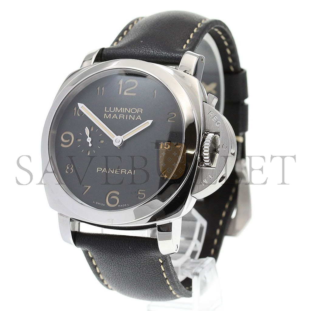 PANERAI LUMINOR MARINA 1950 STAINLESS STEEL 44MM CUSHION BLACK WATCH PAM359